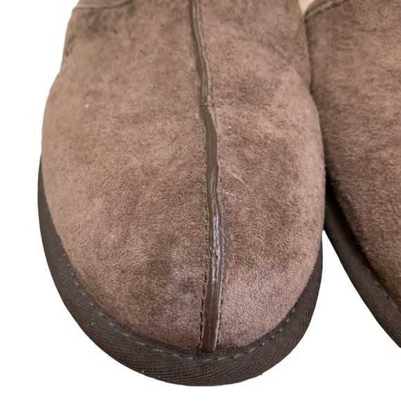 UGG Scuff Slipper Shoes Men's 10 Brown Suede Shearling Lined Comfort Sli… - Picture 4 of 10